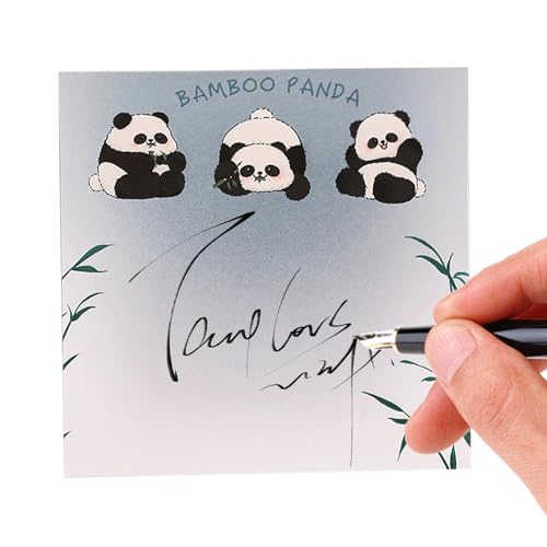 Arroopu Panda-Notizblock, Panda-Haftnotizen,Tierische Haftnotizen Notizblöcke | 8x8cm/3x3inch Memo-Notizblöcke, 50 Blatt herausnehmbare Memo-Notizblöcke, Klassenzimmerzubehör zum Notieren von Arroopu