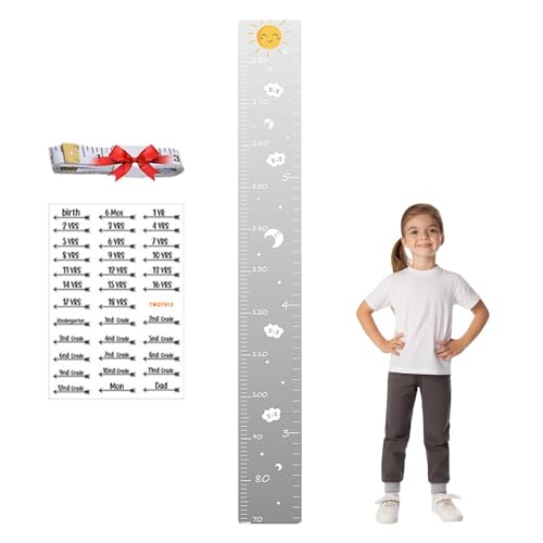 Arroopu Spiegel Wachstumstabelle Für Kinder, Messlatte Für Kinder, Größenmesser Für Kinder, Kids Puzzle Height Growth Chart Mirrors, Wandspiegel Wanddekoration Für Kinderzimmer, Spielzimmer von Arroopu