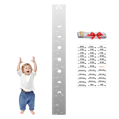 Arroopu Spiegel Wachstumstabelle Für Kinder, Messlatte Für Kinder, Größenmesser Für Kinder, Kids Puzzle Height Growth Chart Mirrors, Wandspiegel Wanddekoration Für Kinderzimmer, Spielzimmer von Arroopu