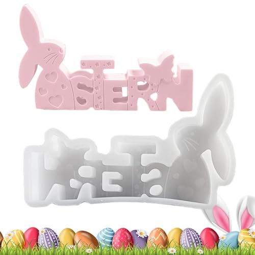 Silikonformen Gießformen Ostern, Silikonform Ostern Hasen Silikon Gießform Osternhase Epoxidharz Formen 3D Kaninchen Silikonform Seifenform Kerzenform Fondant Schokoladenform Für Handwerk von Arroopu