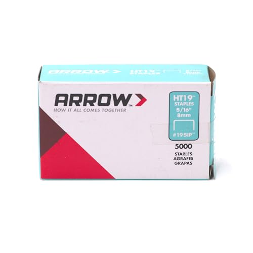 Arrow R19 Robuste Heftklammern, verzinkte Stahlkonstruktion, 5000 Stück, 5/16 Zoll Beinlänge, 3/8 Zoll Kronenbreite von Arrow