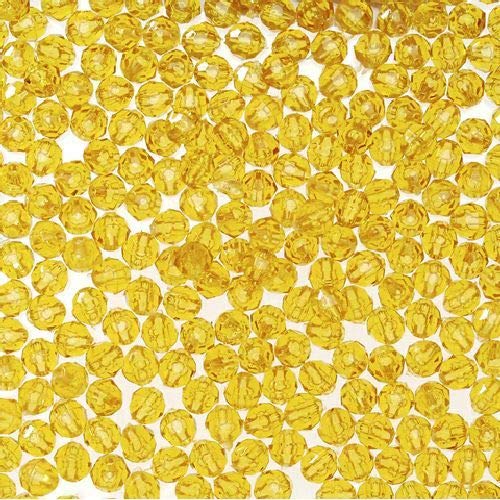 Facettierte Kunststoffperlen, 8 mm, transparent, Sonne, Gold, 1.000 Stück von Art Cove