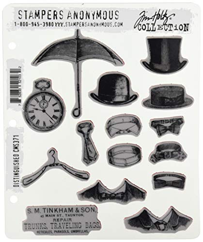 Stampers Anonymous CMS-371 Distinguished Ausgezeichnet, Gummi, Grau, Rot, Large, 15 stück von Stampers Anonymous