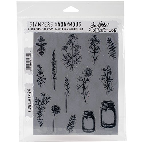 Stampers Anonymous Tim Holtz Gummistempel-Set mit Blumenglas-Motiv, Synthetisches Material, Mehrfarbig, 24.5 x 18 x 0.6 cm von Stampers Anonymous