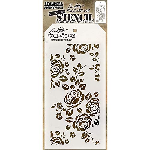 Tim Holtz Layered Stencil 4.125"X8.5"-Roses von Stampers Anonymous