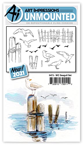 Art Impressions Wasserfarben, Gummistempel, Seagull-Set von Art Impressions