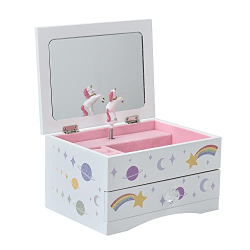 Aliz Einhorn-Schmuckschatulle für Mädchen – Schmuck-Aufbewahrungsbox aus Holz mit glitzerndem Einhorn-Design – bezaubernde Raumdekoration und Erinnerungsbox für Kindheitserinnerungen (Purple Unicorn) von Art Lins