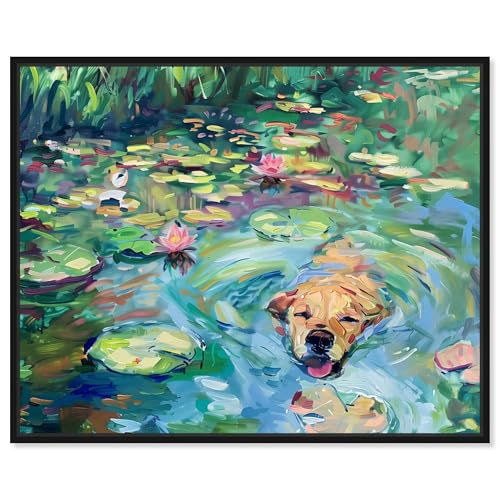 Art Remedy Lily Pad Kunstdruck auf Leinwand, rustikal, schick, Bauernhaus, 50,8 x 40,6 cm, Schwarz von Art Remedy