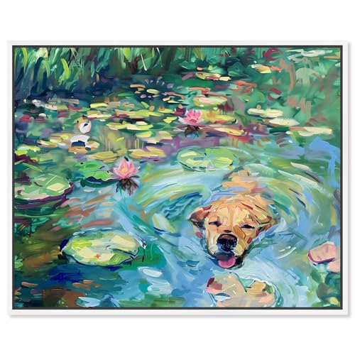 Art Remedy Lily Pad Kunstdruck auf Leinwand, rustikal, schick, Bauernhaus, 50,8 x 40,6 cm, Weiß von Art Remedy