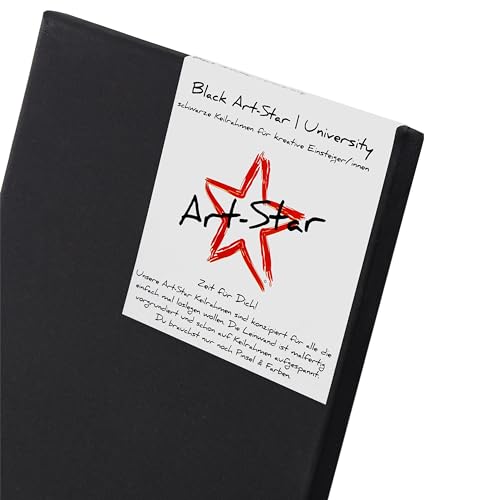 Art-Star | 1x BLACK UNIVERSITY KEILRAHMEN | 1 schwarze Leinwand auf Keilrahmen | Leinwandtuch vorgrundiert, malfertige bespannte rechteckige Keilrahmen mit Leinwand zum bemalen | Format: 70x100cm von Art-Star