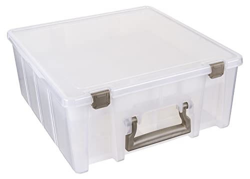 ArtBin 6899AZ Super Satchel Double Deep mit herausziehbarem Tablett, Aufbewahrungsbehälter, tragbarer Organizer für Kunst und Handwerk, mit herausnehmbaren Trennwänden, transparent von ArtBin