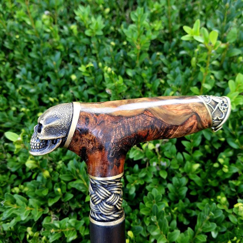 Hawk Walking Cane Gehstock Handarbeit Holz Hybrid Acryl Burl Handle E59 von Artcrafft