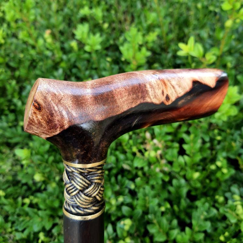 Walking Cane Stick Handarbeit Holz Hybrid Acryl Burl Handle E8 von Artcrafft