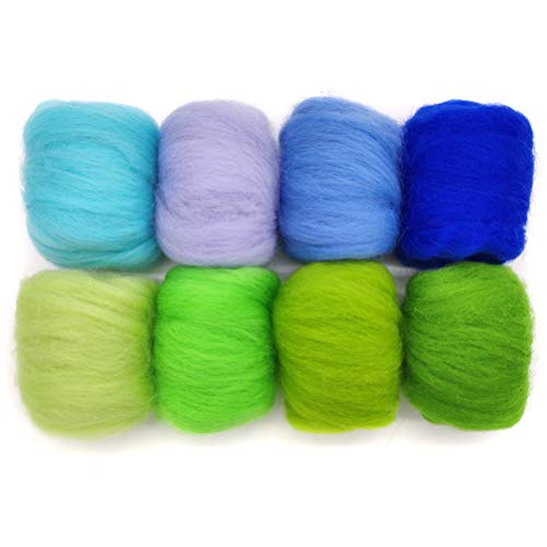 Artec360 8 Pack 10g Filzwolle Märchenwolle Roving filzen Nadelfilzen Super Soft Natural DIY Craft Total 80g (o) von Artec360