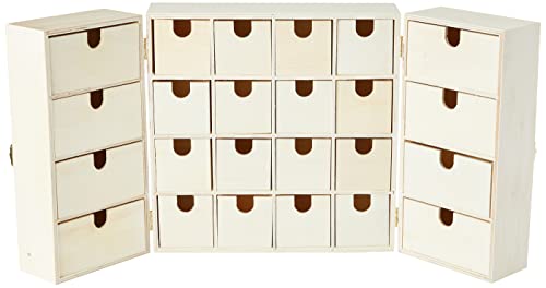 Artemio 14002225 Adventskalender zum Dekorieren Triptique Holz 55 x 6,5 x 28 cm von Artemio