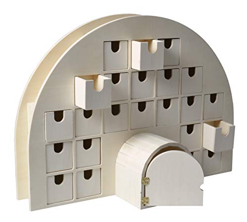 Artemio Adventskalender Igloo, Holz, 44 x 15,5 x 32 cm von Artemio