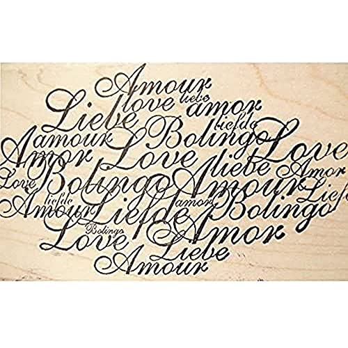 Artemio Holzstempel K Love Text, Holz Gummi, beige von Artemio