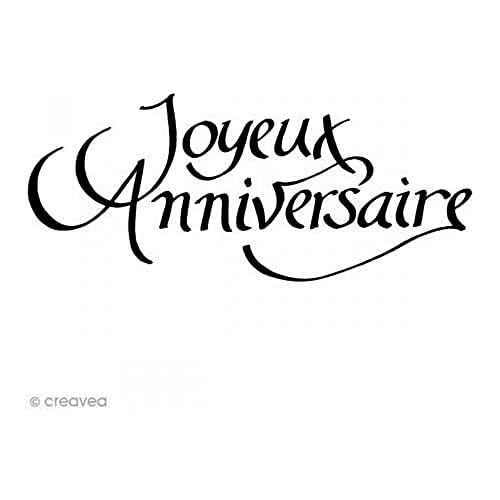 Artemio Joyeux Anniversaire Stempel, Holz, schwarz, 3,7 x 2,5 x 7,4 cm von Artemio