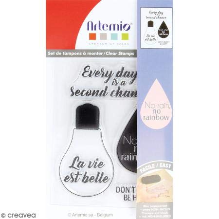 Artemio Mini-Stempel-Set, transparent, Motiv: La Vie est Belle 7 x 9 cm von Artemio