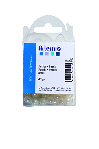 Artemio Perlen, Elfenbeinfarben, rund, 8 mm, 100 Perlen von Artemio