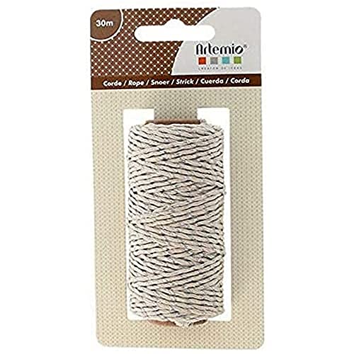 Artemio Seil Natürliche, Textil, Beige und Silber, 7 x 4 x 13,5 cm von Artemio