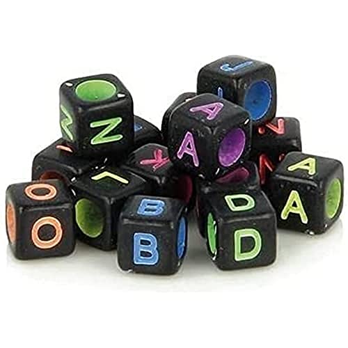 Artemio Set 300 Perlen Alphabet Cubes, Kunststoff, Mehrfarbig, 10 x 2 x 14 cm von Artemio