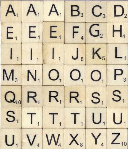 Artemio Set 42 Alphabet Scrabble, Holz, Beige, 12,5 x 1 x 18,5 cm von Artemio