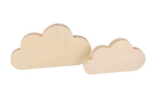 Artemio Set mit 2 Wolken aus Holz 'Artemio' 22 x 12 cm und 16,5 x 9 cm von Artemio