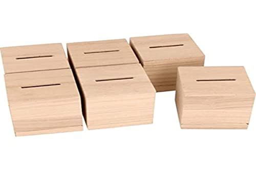 Artemio Set von 6 quadratischen Tortenkästen in Holz - 6 x 6 x 6 cm, Wood von Artemio