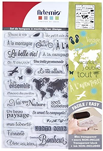 Artemio Clear-mots des voyage-37 Stempeln, Silikon, transparent, 15,5 x 0,4 x 26 cm von Artemio