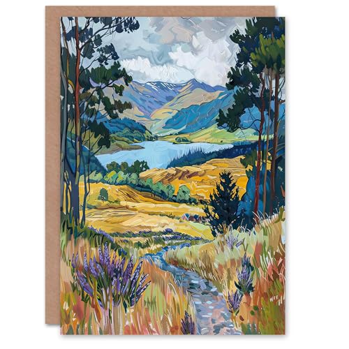 Artery8 Greeting Card Loch Lomond Scottish Landscape Nature Lover Blank For Him Or Her Art Birthday Card von Artery8