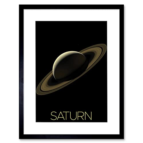 Artery8 NASA Our Solar System Saturn Planet Rings Cassini Mission Artwork Framed Wall Art Print 12X16 Inch von Artery8