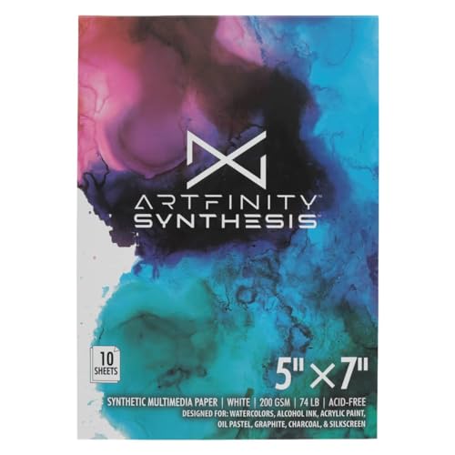 Artfinity Synthesis Aquarellpapierblöcke, weiß, 33,6 kg, 200 g/m², synthetisches Papier zum Malen, Skizzieren und mehr. - 12,7 x 17,8 cm von Artfinity