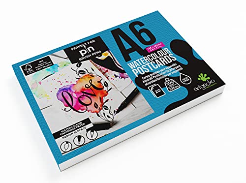 Artgecko Pro Aquarell-Postkarten, A6, 20 Blatt, 300 g/m², weißes Zeichenpapier von Artgecko