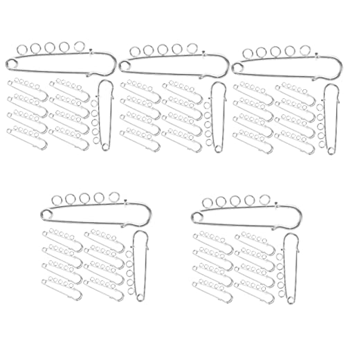 50 Stück 5-Loch-sicherheitsnadel Kilt-sicherheitsnadel Ausschnitt Sicherheit Anstecknadel Zur Schmuckherstellung Metallbroschenzubehör Decke Brosche Fräulein Schal Schwer Legierung von Artibetter