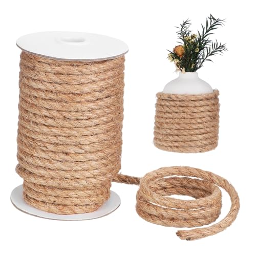 ARTIBETTER 1 Rolle Umweltfreundliches Hanfseil Federbelasteter Torriegel Geflochtenes Seil Kratzbaum Seil Dickes Garn Bastelschnur Reling Eimer Perlen Düse Düse 5/8 Seil Seile Beige Juteseil von Artibetter