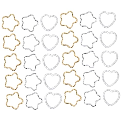 ARTIBETTER 1 Satz Fünfzackige Schmuckzubehör Herz Gold Schmuckherstellung Schöne Accessoires Schmuckherstellungsset Schmuckherstellungszubehör Biegering Schnallenringe Eisen Silber 150 Stück ARTIBETTER 1 Satz Fünfzackige Schmuckzubehör Herz Gold Schmuckherstellung Schöne Accessoires Schmuckherstellungsset Schmuckherstellungszubehör Biegering Schnallenringe Eisen Silber 150 Stück von Artibetter