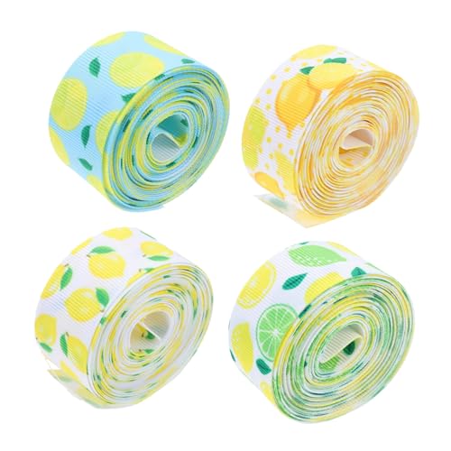 ARTIBETTER 1 Satz Rippelband Wickelband Bänder Zum Verpacken Zitronenthema Bänder Für Handwerk Diy-bastelband Band Umwickeln Band Für Kränze Verpackung Polyester 4rollen ARTIBETTER 1 Satz Rippelband Wickelband Bänder Zum Verpacken Zitronenthema Bänder Für Handwerk Diy-bastelband Band Umwickeln Band Für Kränze Verpackung Polyester 4rollen von Artibetter