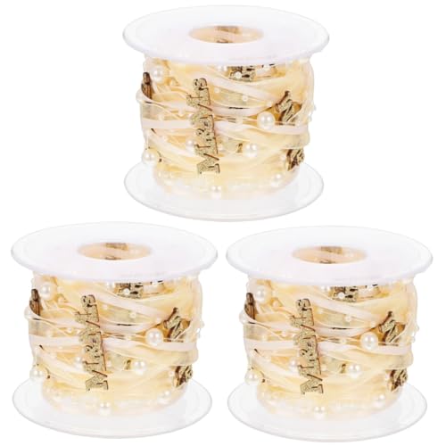 ARTIBETTER 3 Rollen Hochzeitsdekorationsband wünschen Wickelband Bogen Satinbänder Dusche Braut- Stoffband gewebte Bänder Brautband Drahtband für Kränze Dekorative Bänder Polyester Golden ARTIBETTER 3 Rollen Hochzeitsdekorationsband wünschen Wickelband Bogen Satinbänder Dusche Braut- Stoffband gewebte Bänder Brautband Drahtband für Kränze Dekorative Bänder Polyester Golden von Artibetter