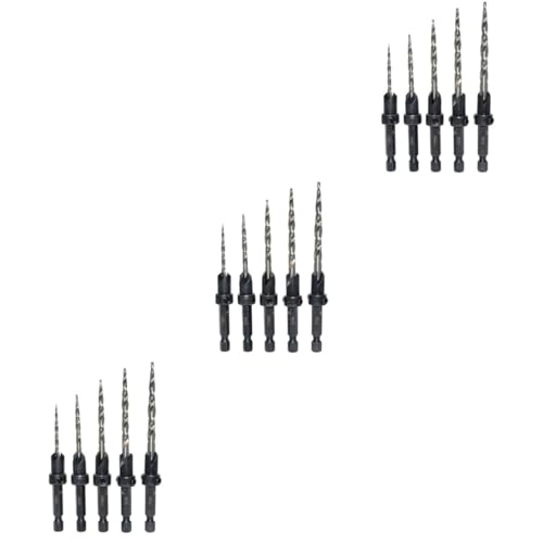 ARTIBETTER 3 Sätze Kegelbohrer Aus Schnellarbeitsstahl Power Drill Sperrholzplatte Faserplatte Bohrer Aus Hochwertigem Stahl Senkbohrer Holzbearbeitung Vorräte Anfasbohrer Black 5 Stück * 3 von Artibetter