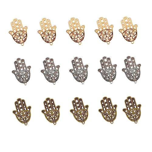 ARTIBETTER 30Stücke DIY Schmuckverschluss Vintage Hand Palm Anhänger für Armbänder Einschließlich Antik Antik Silberner und Goldener ARTIBETTER 30Stücke DIY Schmuckverschluss Vintage Hand Palm Anhänger für Armbänder Einschließlich Antik Antik Silberner und Goldener von Artibetter
