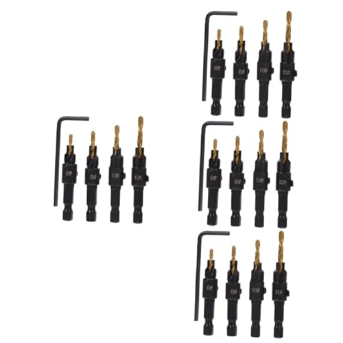 ARTIBETTER 4 Sätze Bohrset Punkt Planke Akku-Bohrmaschine sds Decker hss holzbearbeitung holzbohrer metall bohrer holzspaltbohrer werkzeug Bohrer Bohrer Metallbohrer Holzspalter Stahl Golden von Artibetter