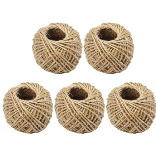 ARTIBETTER 5 Rollen geflochtenes Seil aus Jute Weihnachten Dekoration Jute Schnur weihnachtadeko Weddin fensterpolster Rope Juteseil dekoratives Bastelseil Party-Jutegarn natürliches Jutegarn von Artibetter