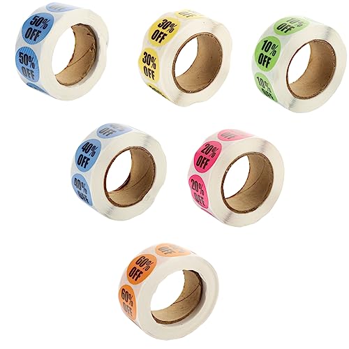 ARTIBETTER 6 Rollen Logo-aufkleber Klein Große Weiße Klebeetiketten Liste Aufkleber -tags Für Den Einzelhandel Prozent Business -aufkleber Für Zeichen Ziehen Um Papier ARTIBETTER 6 Rollen Logo-aufkleber Klein Große Weiße Klebeetiketten Liste Aufkleber -tags Für Den Einzelhandel Prozent Business -aufkleber Für Zeichen Ziehen Um Papier von Artibetter