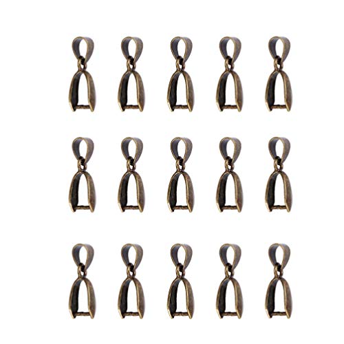 Artibetter 50 Stück 20 mm Metall-Clip-Verschlüsse aus Kupfer, Halskettenanhänger, Verbindungsstück für DIY-Schmuckherstellung, Zubehör (Bronze) von Artibetter