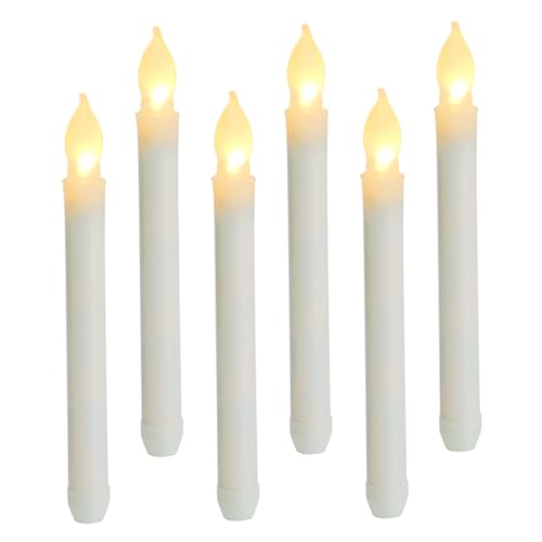 Artibetter Batteriebetriebenes -stabkerzen-set 6 Stück Flammenlose Kerzen Warmes Licht für Zuhause Party Hochzeit Weihnachtsdekoration von Artibetter