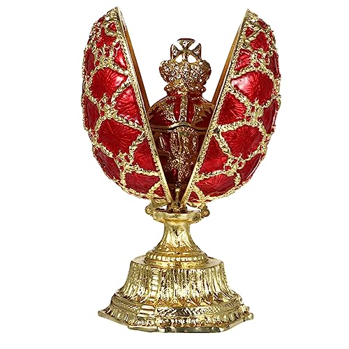 Artibetter Boxen Osterei-dekoration Schmuckschatullen Aufklappbar Einfachere Süßigkeitenhülle Metall Heimdekorationen Faberge-eier Osterkörbchenfüller Leiden Legierung Ornamente Weihnachten von Artibetter