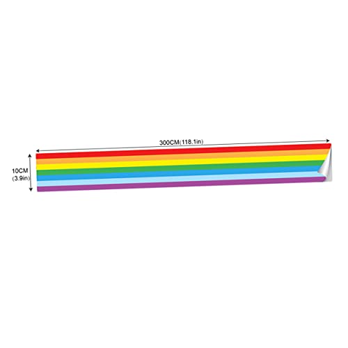 Artibetter Tapetenbesatz Aufklärungsaufkleber Regenbogen-wandaufkleber Breite Tapetenränder Ainbow e Selbstklebende Tapetenbordüren Kinderzimmer Aufkleber Vinyltapetenrand Taille Hintergrund von Artibetter