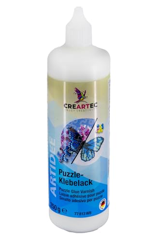 CREARTEC Puzzle-Klebelack - zum festen Verkleben von Puzzelteilen und Diamond Painting - Unsichtbare Versiegelung - 250g - Made in Germany von Artidee