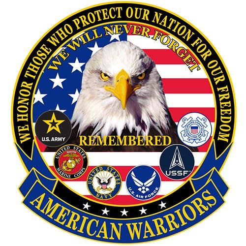 American Warriors – US Military Armed Forces – 12,7 cm runder bestickter patriotischer Aufnäher von Artisan Owl